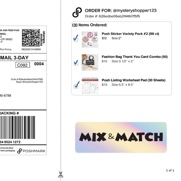 New! Mix & Match Sticker Labels – (48 ct) - Picture 4 of 4